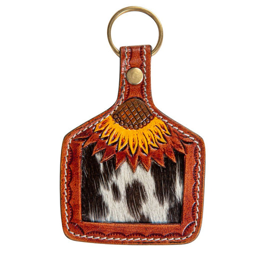 Sunflower Fire Hand-Tooled Key Fob 8205