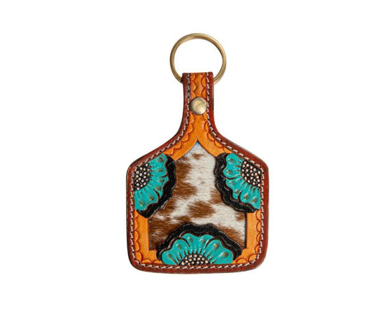 Glory of the Morning Hand-Tooled Key Fob 8206