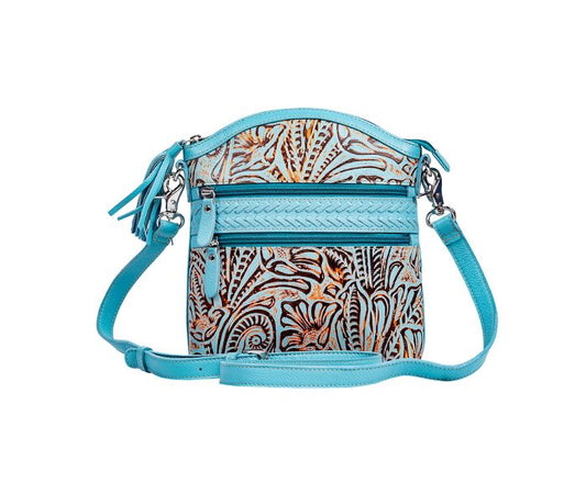 Clarendon Embossed Leather Bag in Blue 9416