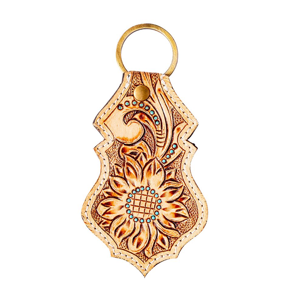 North Bloom Hand Tooled Key Fob 9464